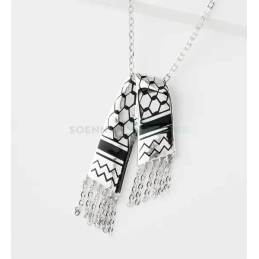 Palestina Ketting Keffiyeh - Zilver